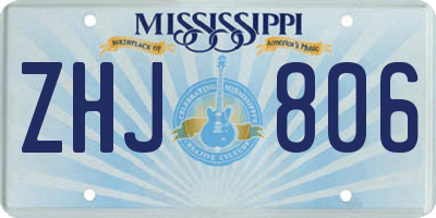 MS license plate ZHJ806