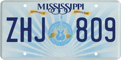 MS license plate ZHJ809