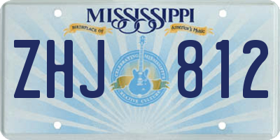 MS license plate ZHJ812