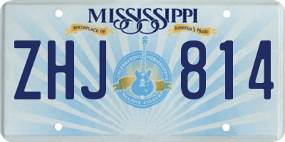 MS license plate ZHJ814