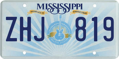 MS license plate ZHJ819