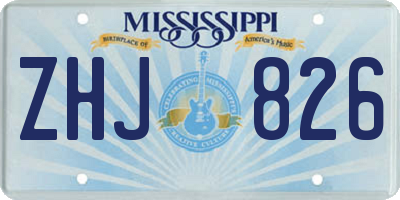 MS license plate ZHJ826