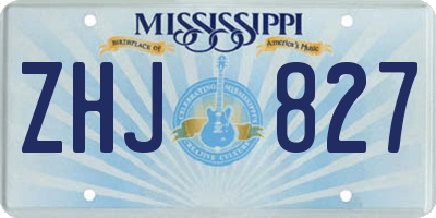 MS license plate ZHJ827