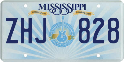 MS license plate ZHJ828