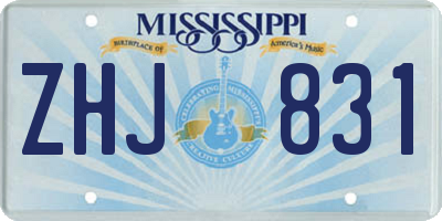 MS license plate ZHJ831