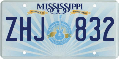 MS license plate ZHJ832