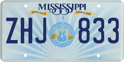 MS license plate ZHJ833