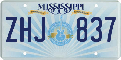 MS license plate ZHJ837