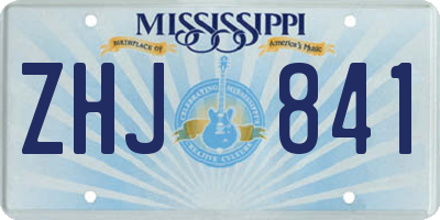 MS license plate ZHJ841