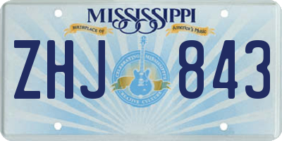 MS license plate ZHJ843