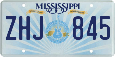 MS license plate ZHJ845
