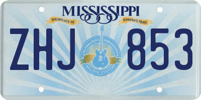 MS license plate ZHJ853