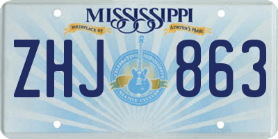 MS license plate ZHJ863