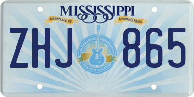 MS license plate ZHJ865