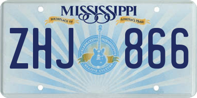 MS license plate ZHJ866