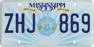 MS license plate ZHJ869