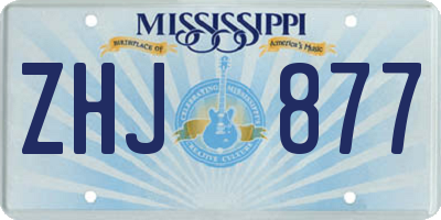 MS license plate ZHJ877