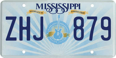 MS license plate ZHJ879