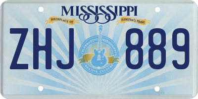 MS license plate ZHJ889