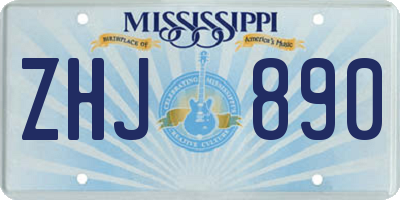 MS license plate ZHJ890