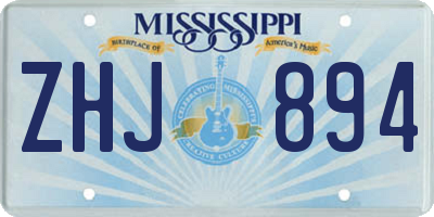 MS license plate ZHJ894