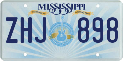 MS license plate ZHJ898