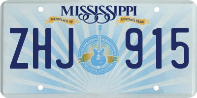 MS license plate ZHJ915