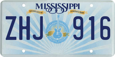 MS license plate ZHJ916