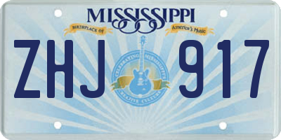 MS license plate ZHJ917