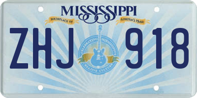 MS license plate ZHJ918