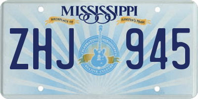 MS license plate ZHJ945