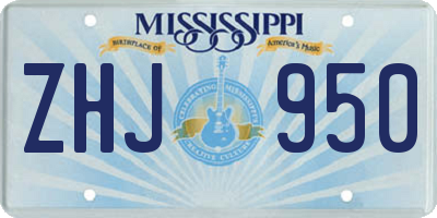 MS license plate ZHJ950