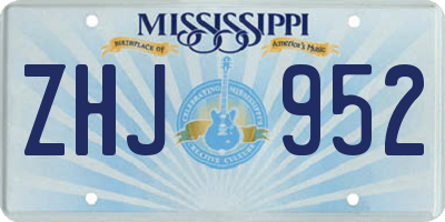 MS license plate ZHJ952