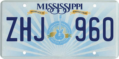 MS license plate ZHJ960