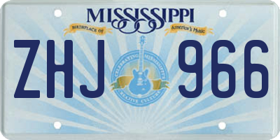 MS license plate ZHJ966