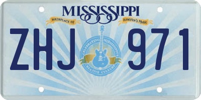 MS license plate ZHJ971