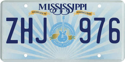 MS license plate ZHJ976