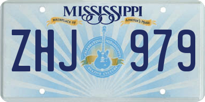 MS license plate ZHJ979