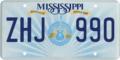 MS license plate ZHJ990
