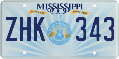 MS license plate ZHK343