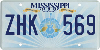 MS license plate ZHK569