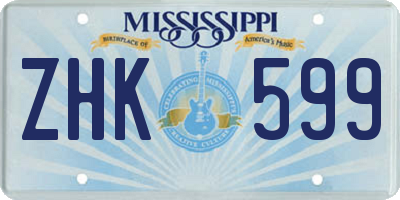 MS license plate ZHK599