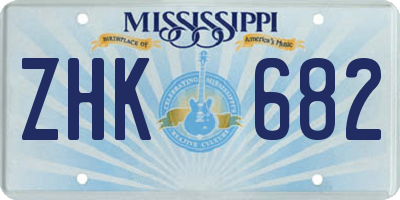 MS license plate ZHK682