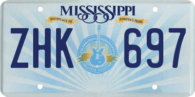 MS license plate ZHK697