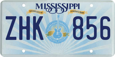 MS license plate ZHK856