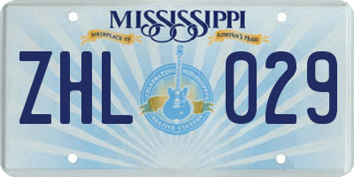 MS license plate ZHL029