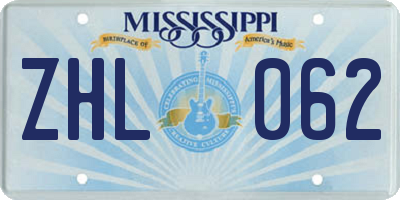 MS license plate ZHL062