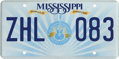 MS license plate ZHL083