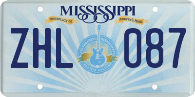 MS license plate ZHL087