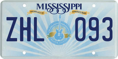 MS license plate ZHL093